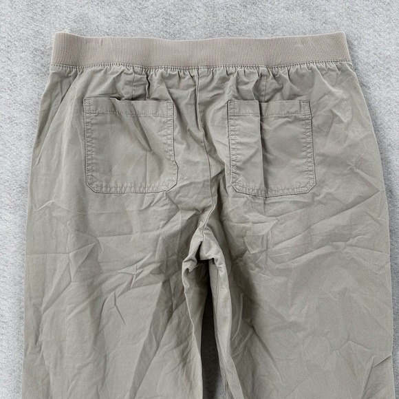 Talbots Pants Womens 8 Elastic Waist Pull Up Cotton Roll Cuff Tan Khaki Cargo - Picture 6 of 13